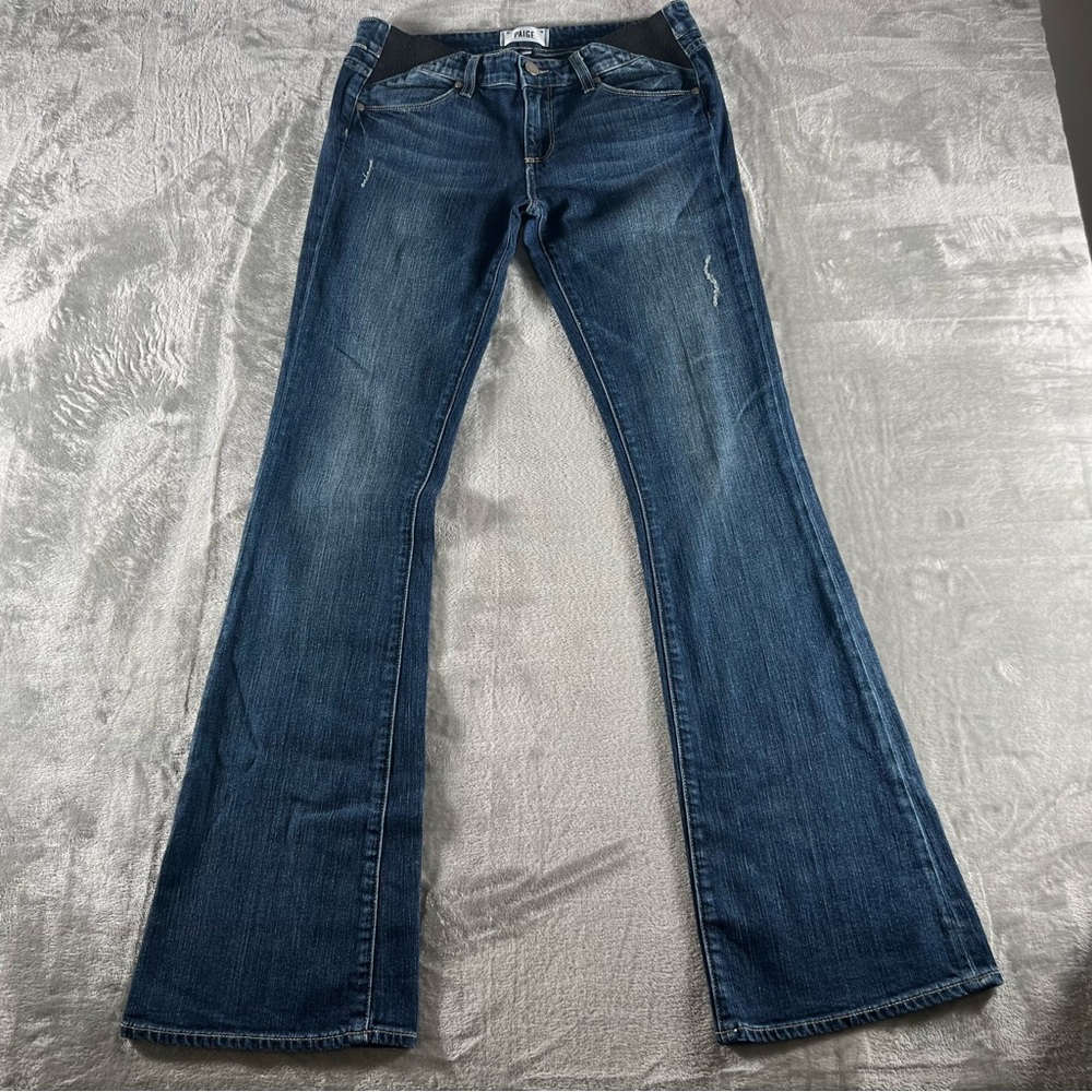Paige Jeans Womens Sz 28 Skyline Boot Blue Dark Wash Stretch Elastic Waist